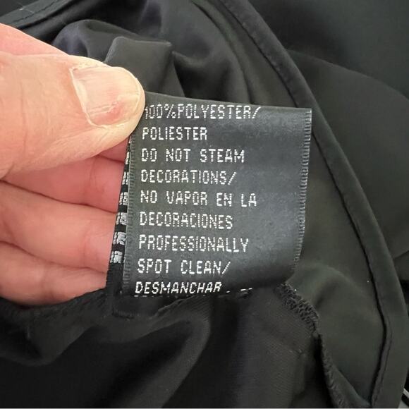 Black Sequin Beaded Yoke Tiered Sleeveless Dress Size 10 - Picture 11 of 11